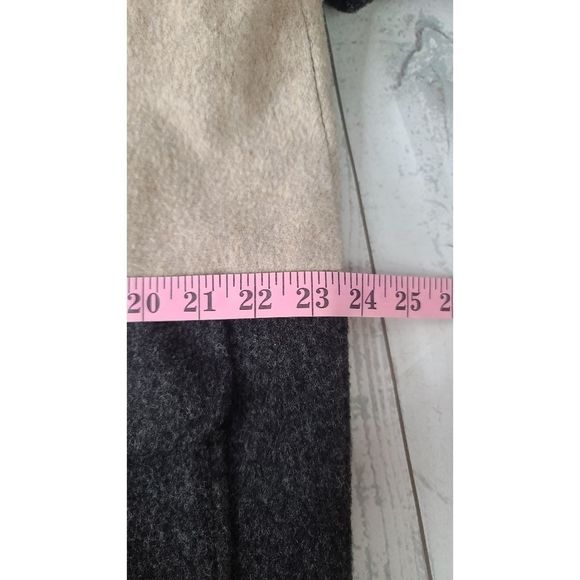 Herman Kay 12 Wool Coat Button Down Color Block Sherpa Lined Jacket - Picture 4 of 8